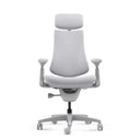 Siège de bureau haut de gamme LiberNovo Omni en gris avec appui-tête et accoudoirs de Libernovo
