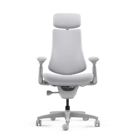 Siège de bureau haut de gamme LiberNovo Omni en gris avec appui-tête et accoudoirs de Libernovo