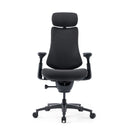 Siège de bureau haut de gamme LiberNovo Omni Pro en gris foncé avec appui-tête et accoudoirs réglables de Libernovo