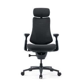 Siège de bureau haut de gamme LiberNovo Omni Pro en gris foncé avec appui-tête et accoudoirs réglables de Libernovo