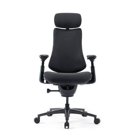 Siège de bureau haut de gamme LiberNovo Omni Pro en gris foncé avec appui-tête et accoudoirs réglables de Libernovo