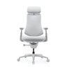 Siège de bureau haut de gamme LiberNovo Omni Pro en blanc avec appuie-tête et accoudoirs de Libernovo