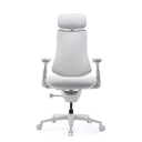Siège de bureau haut de gamme LiberNovo Omni Pro en blanc avec appuie-tête et accoudoirs de Libernovo