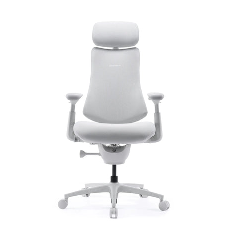 Siège de bureau haut de gamme LiberNovo Omni Pro en blanc avec appuie-tête et accoudoirs de Libernovo