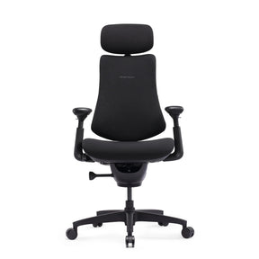 Siège de bureau haut de gamme LiberNovo Omni SE noir avec appui-tête et accoudoirs réglables de Libernovo