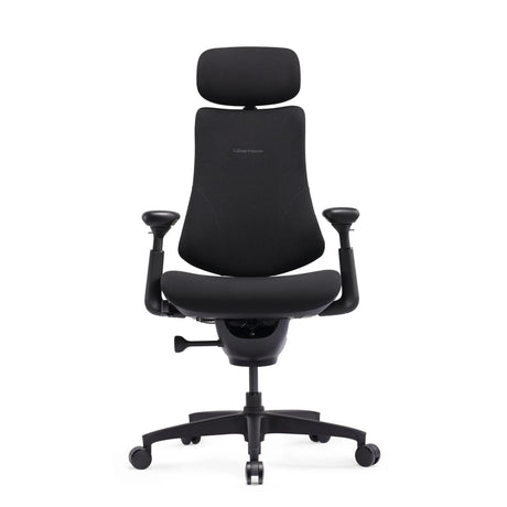 Siège de bureau haut de gamme LiberNovo Omni SE noir avec appui-tête et accoudoirs réglables de Libernovo