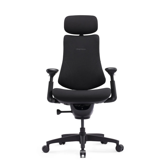 Siège de bureau haut de gamme LiberNovo Omni SE noir avec appui-tête et accoudoirs réglables de Libernovo