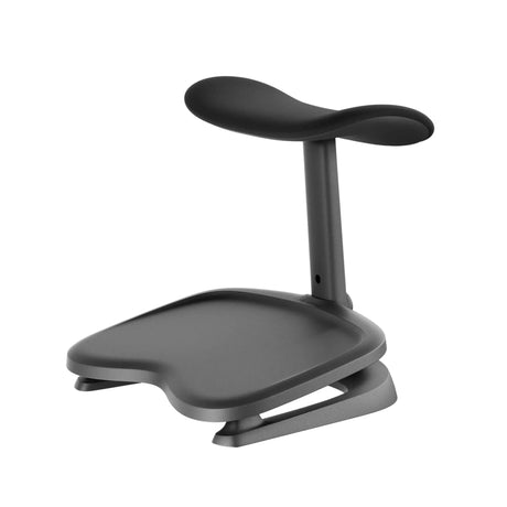 Repose-pieds LiberNovo Omni StepSync en gris foncé avec une surface d'appui courbée et un support de Libernovo