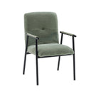 Fauteuil Lifea Flex avec revêtement en tissu vert et accoudoirs noirs de hjh LIVING