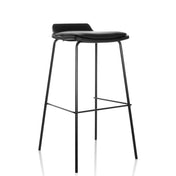 Tabouret de bar noir LONSO 10 avec assise rembourrée et structure métallique mince de hjh OFFICE