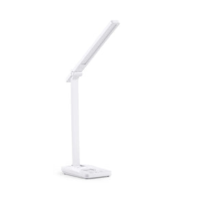 Lampe de bureau blanche Lumanova D1 avec tête étroite et base plate de hjh OFFICE