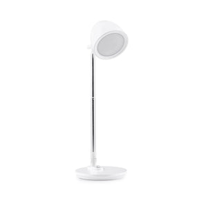 Lampe de bureau blanche Lumanova D3 avec pied mince et abat-jour rond de hjh OFFICE