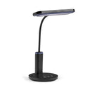 Lampe de bureau noire Lumanova D4 avec col de cygne flexible et tête plate de hjh OFFICE