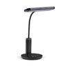 Lampe de bureau noire Lumanova D4 avec col de cygne flexible et tête plate de hjh OFFICE