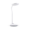 Lampe de bureau blanche Lumanova D5 avec abat-jour rond et pied courbé de hjh OFFICE