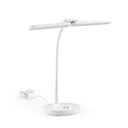 Lampe de bureau blanche Lumanova D6 avec col flexible et pied rond de hjh OFFICE