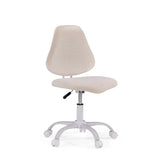 Chaise pivotante pour enfants Lumikid beige avec piètement blanc et cinq roulettes de hjh OFFICE