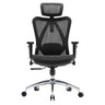 Siège de bureau de qualité professionnelle M57-M015 avec revêtement en maille noire, appui-tête et pied chromé de Sihoo