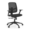 Siège de bureau à domicile Malio noir avec dossier en maille et accoudoirs de hjh OFFICE