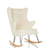 Fauteuil de salon MAPOON blanc comme fauteuil à bascule avec patins en bois clair de hjh LIVING