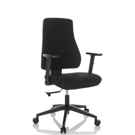 Siège de bureau de qualité professionnelle MATHES noir avec accoudoirs et cinq roulettes de hjh OFFICE