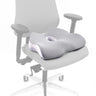 Coussin de siège MEDISIT IV gris avec une ouverture centrale sur une chaise de bureau de hjh OFFICE