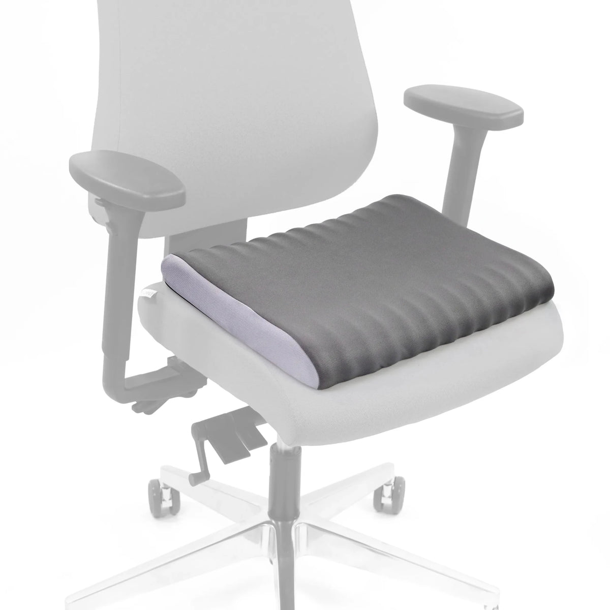 Coussin de siège gris MEDISIT V sur une chaise de bureau blanche de hjh OFFICE