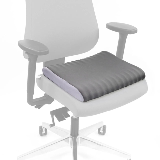 Coussin de siège gris MEDISIT V sur une chaise de bureau blanche de hjh OFFICE