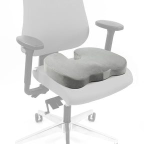 Coussin de siège MEDISIT VIII gris de forme ergonomique sur une chaise de bureau de hjh OFFICE