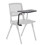 Planchette à pince MEET WA noire avec supports métalliques stables sur une chaise de hjh OFFICE