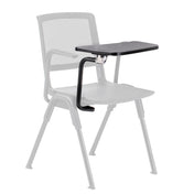 Planchette à pince MEET WA noire avec supports métalliques stables sur une chaise de hjh OFFICE