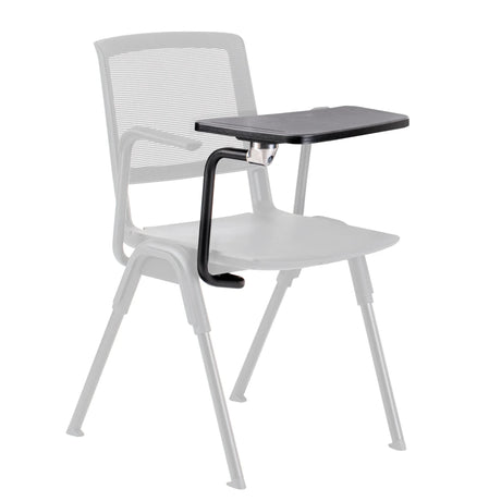 Planchette à pince MEET WA noire avec supports métalliques stables sur une chaise de hjh OFFICE