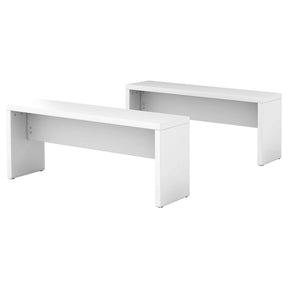 Deux tables de conférence MEETING MB118 blanches au design rectangulaire épuré de hjh OFFICE PRO