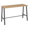 Table haute MEETING POINT MPA 17 avec plateau effet chêne et structure en acier gris foncé de hjh OFFICE PRO