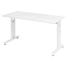 Bureau réglable en hauteur MEGA 614 W de couleur blanche avec plateau rectangulaire de hjh OFFICE PRO