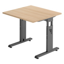 Bureau réglable en hauteur MEGA 8 G en chêne et graphite avec plateau carré de hjh OFFICE PRO