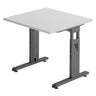 Bureau réglable en hauteur MEGA 8 G en gris et graphite avec plateau carré de hjh OFFICE PRO
