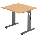 Bureau réglable en hauteur MEGA 8 G en hêtre et graphite avec plateau carré de hjh OFFICE PRO