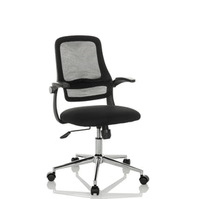 Siège de bureau à domicile MIKO B ECO noir avec dossier en maille et pied brillant de hjh OFFICE