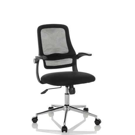 Siège de bureau à domicile MIKO B ECO noir avec dossier en maille et pied brillant de hjh OFFICE