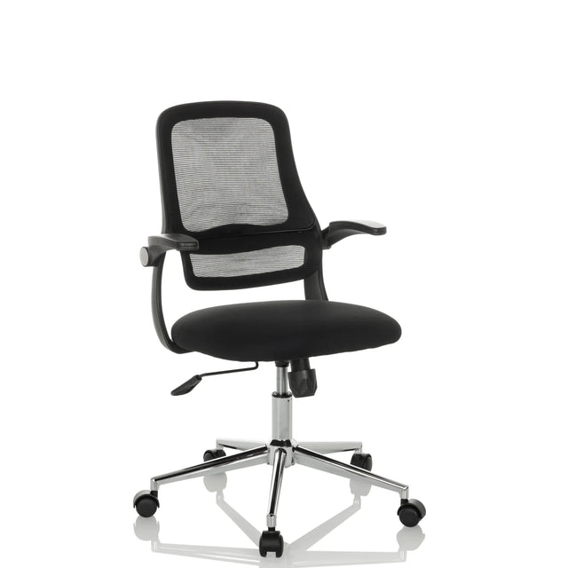 Siège de bureau à domicile MIKO B ECO noir avec dossier en maille et pied brillant de hjh OFFICE
