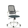 Siège de bureau à domicile MIKO W ECO avec dossier en maille grise et structure blanche de hjh OFFICE