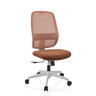 Siège de bureau de qualité professionnelle Minoro W en marron et blanc avec dossier en maille et base à roulettes de hjh OFFICE