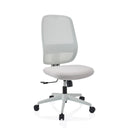 Siège de bureau de qualité professionnelle Minoro W taupe avec dossier en maille et cinq roulettes de hjh OFFICE