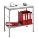 Table polyvalente grise MOBIL 1679 avec une tablette de rangement et quatre roulettes de hjh OFFICE PRO