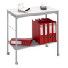 Table polyvalente grise MOBIL 1679 avec une tablette de rangement et quatre roulettes de hjh OFFICE PRO