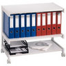 Chariot de bureau gris MOBIL 18B3 avec deux surfaces de rangement et quatre roulettes de hjh OFFICE PRO
