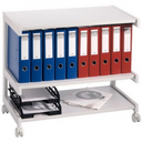 Chariot de bureau gris MOBIL 18B3 avec deux surfaces de rangement et quatre roulettes de hjh OFFICE PRO