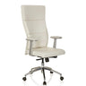 Siège de direction de luxe MONZA 20 avec revêtement blanc crème et pied en étoile chromé de hjh OFFICE