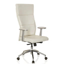 Siège de direction de luxe MONZA 20 avec revêtement blanc crème et pied en étoile chromé de hjh OFFICE